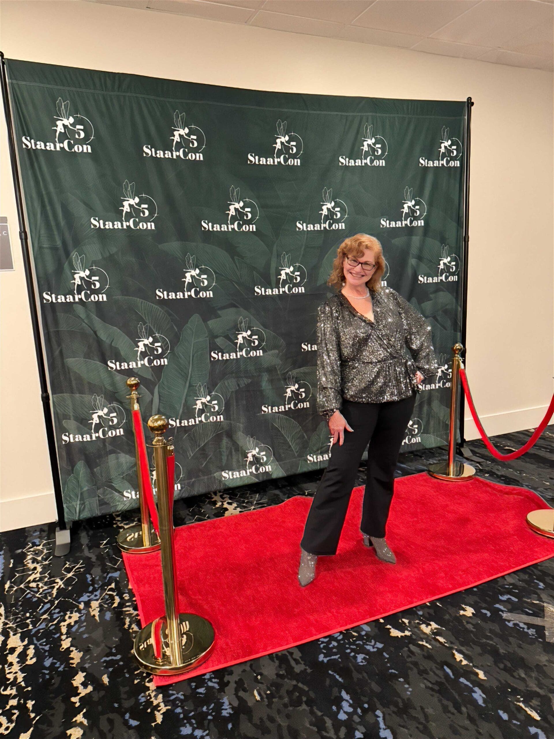 Kim Scheurer on the red carpet at StaarCon 5.