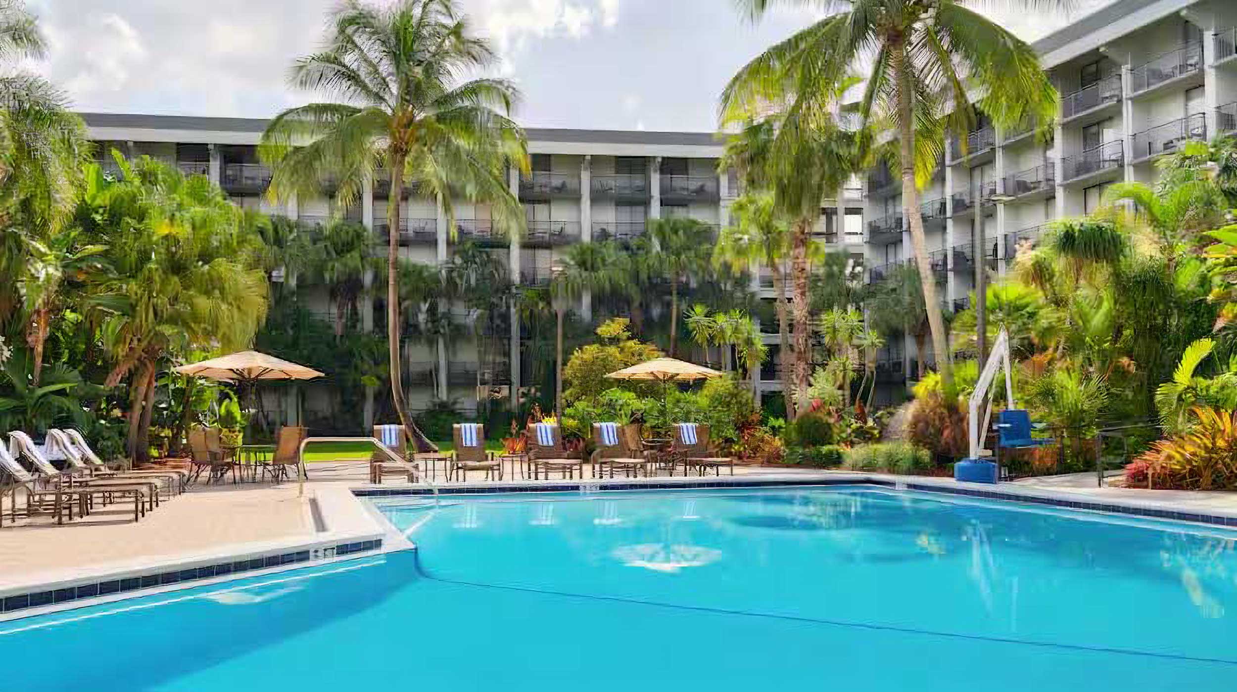 The DoubleTree Guestroom's pool view.