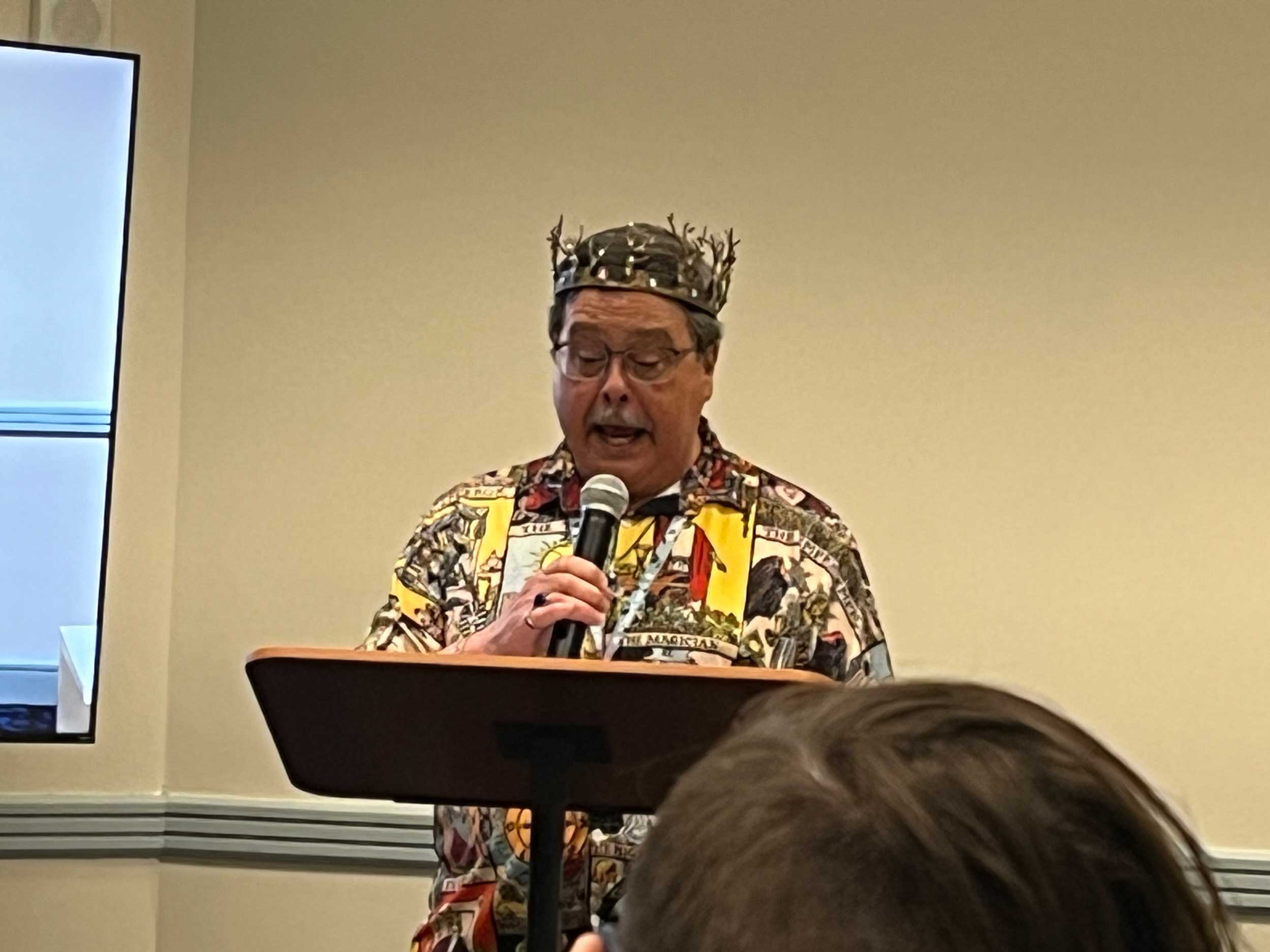 John Sorbo singing at the Bardic Circle, StaarCon 5